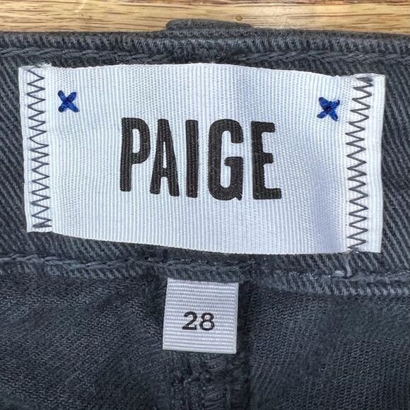 PAIGE Edgemont Grey Zip Paint Splatter Skinny Jeans Size 28 - Picture 9 of 10